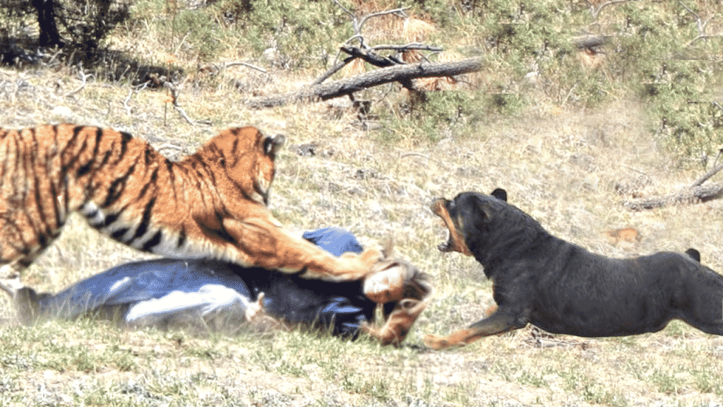 Rottweiler Saves A Woman From Tiger Attack 3 rottweiler