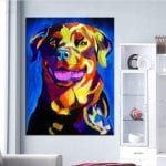 rottweiler oil wall painting
