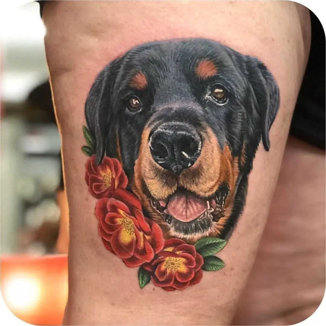 Cutest Rottweiler Tattoo. 