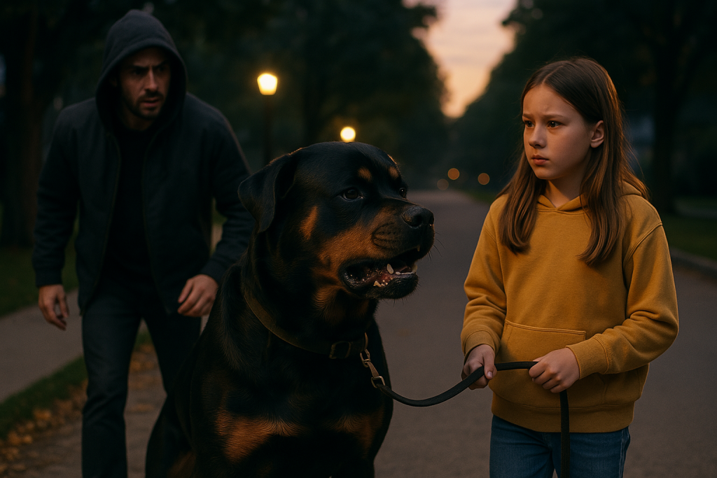 Bella, a protective Rottweiler