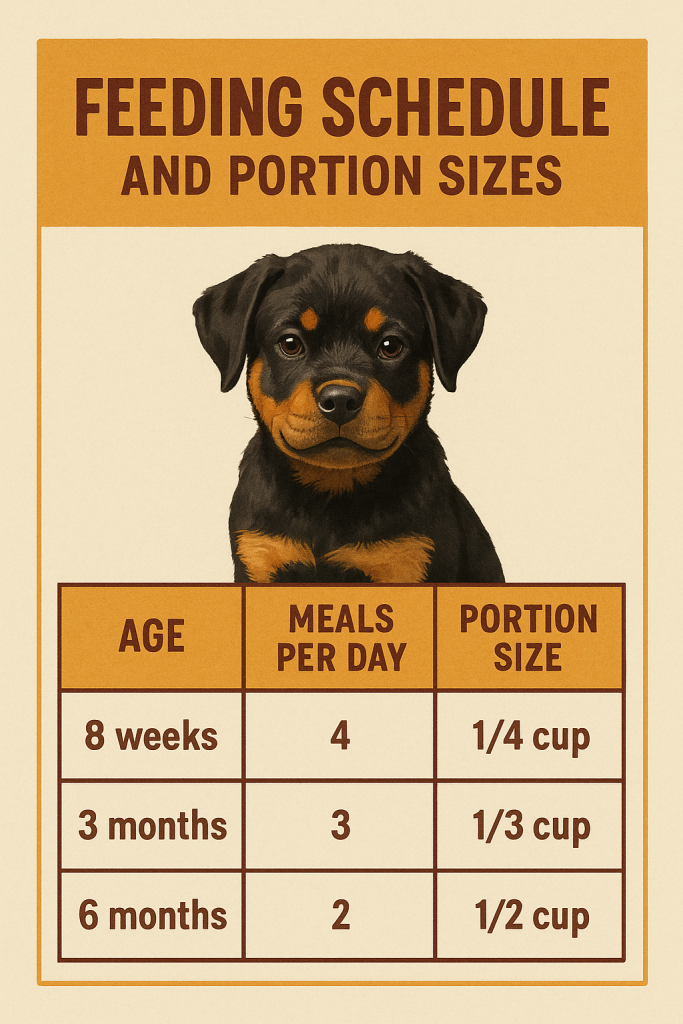 rottweiler puppy feed chart
