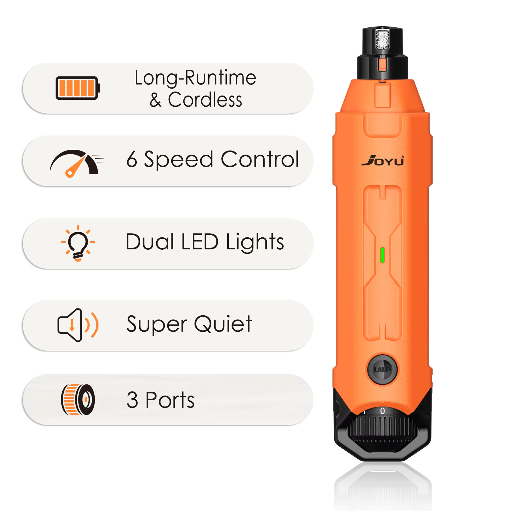Orange JOYU N60 Dog Nail Grinder