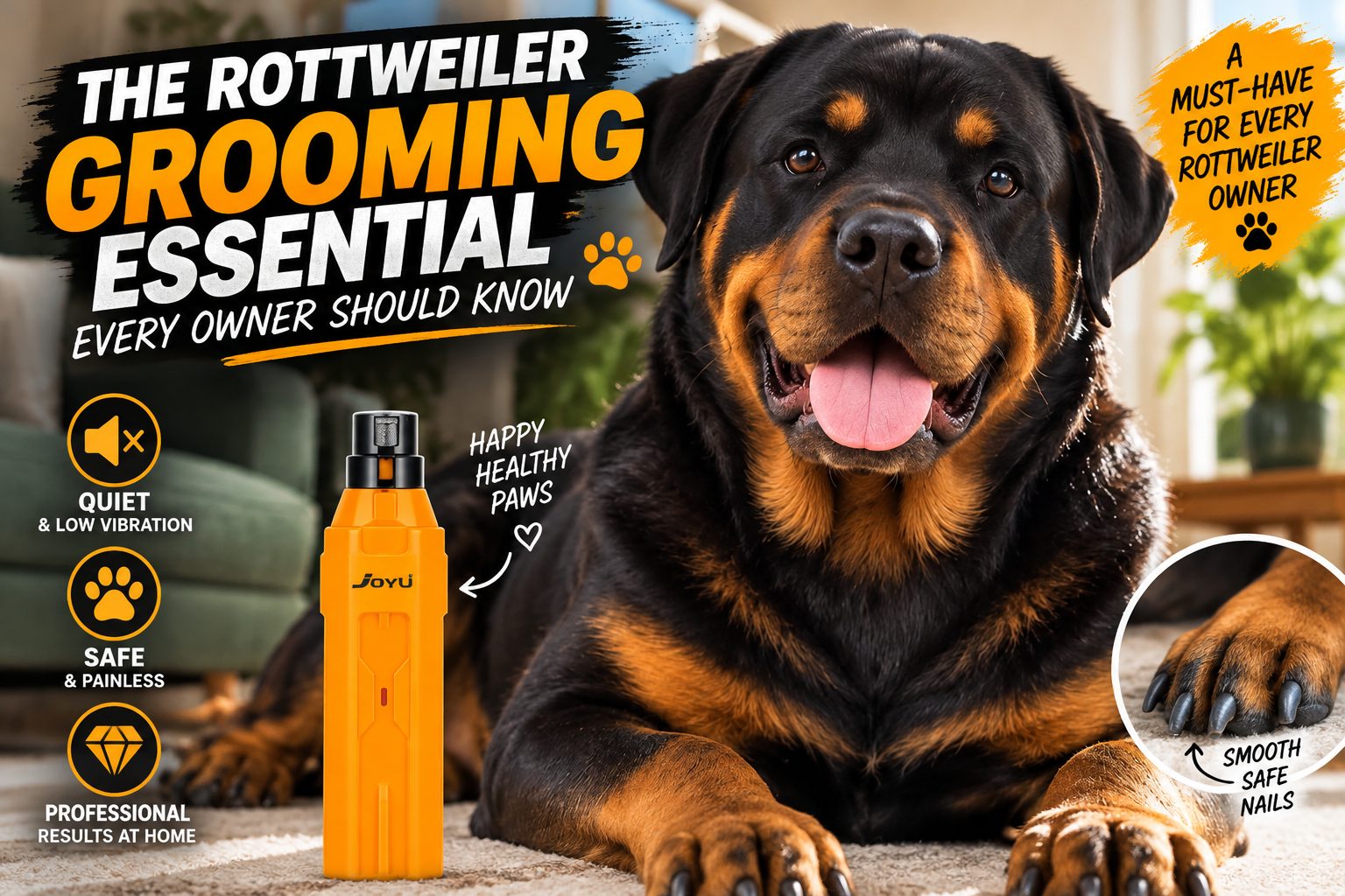The Rottweiler Grooming Essential Every Owner Should Know: JOYU N60 Nail Grinder