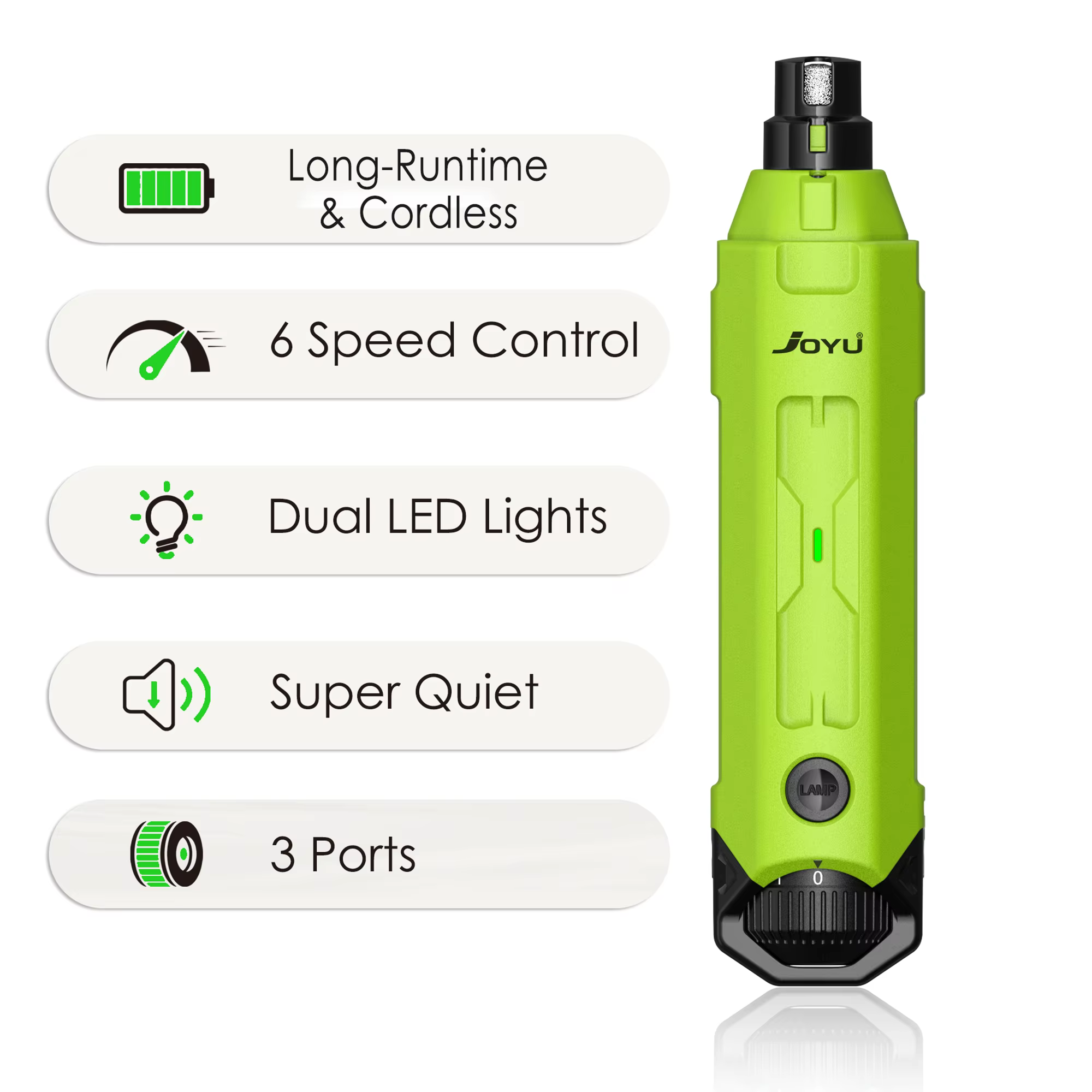 JOYU N60 6-Speed Cordless Dog Nail Grinder 7 Fruit green JOYU N60 cordless dog nail grinder